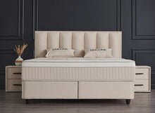 Lit Encore — Boxspring velours à coffres