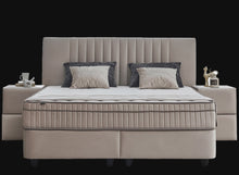 Lit Clara Beige — Boxspring velours à coffres