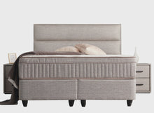 Lit Suna — Boxspring tissu à coffres de rangement