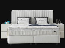 Lit Laura — Boxspring velours à coffre de rangement